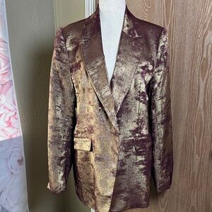 Bar III Metallic Gold and Purple Blazer